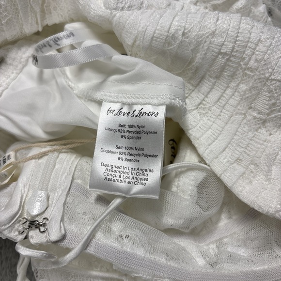 NWT For Love and Lemons Lorena Maxi Dress White Lace Size XXS - Picture 7 of 10